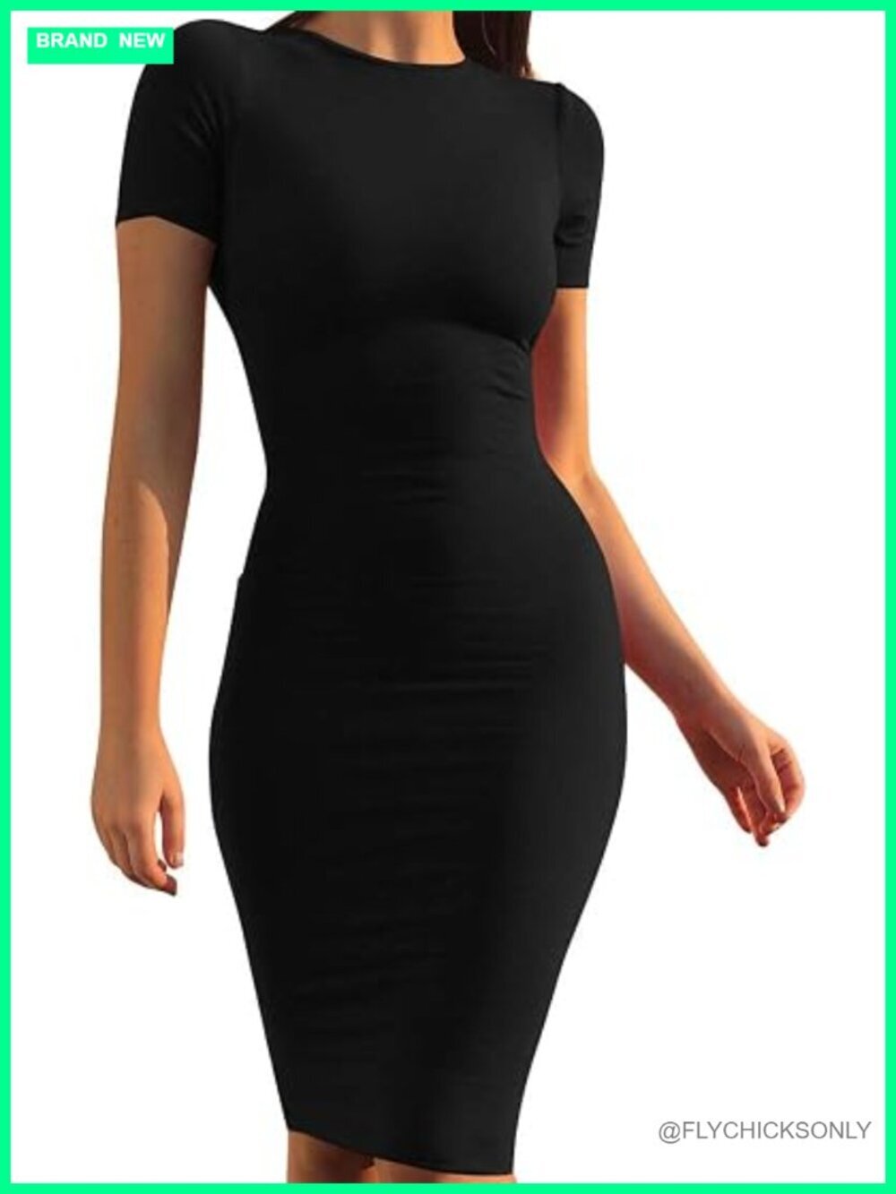 Women's Basic Pencil Dress Long Sleeve Bodycon Midi Club Dress